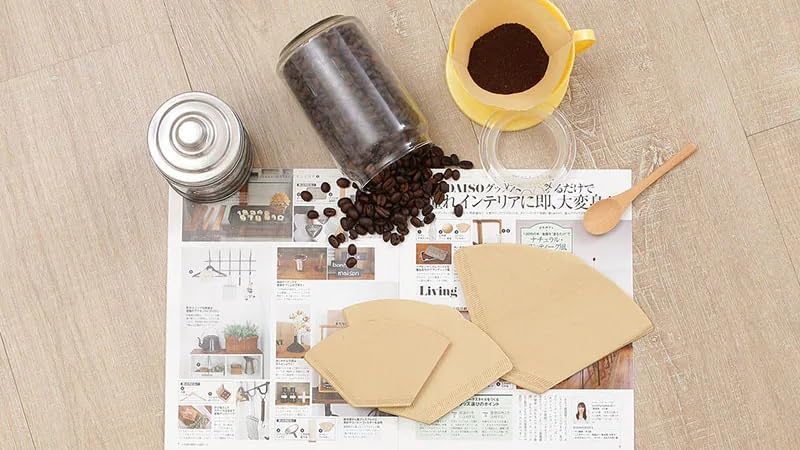 Daiso مرشحات القهوة غير المبيضة من دايسو 90 قطعة لتحضير 1-2 كوب - Image 2